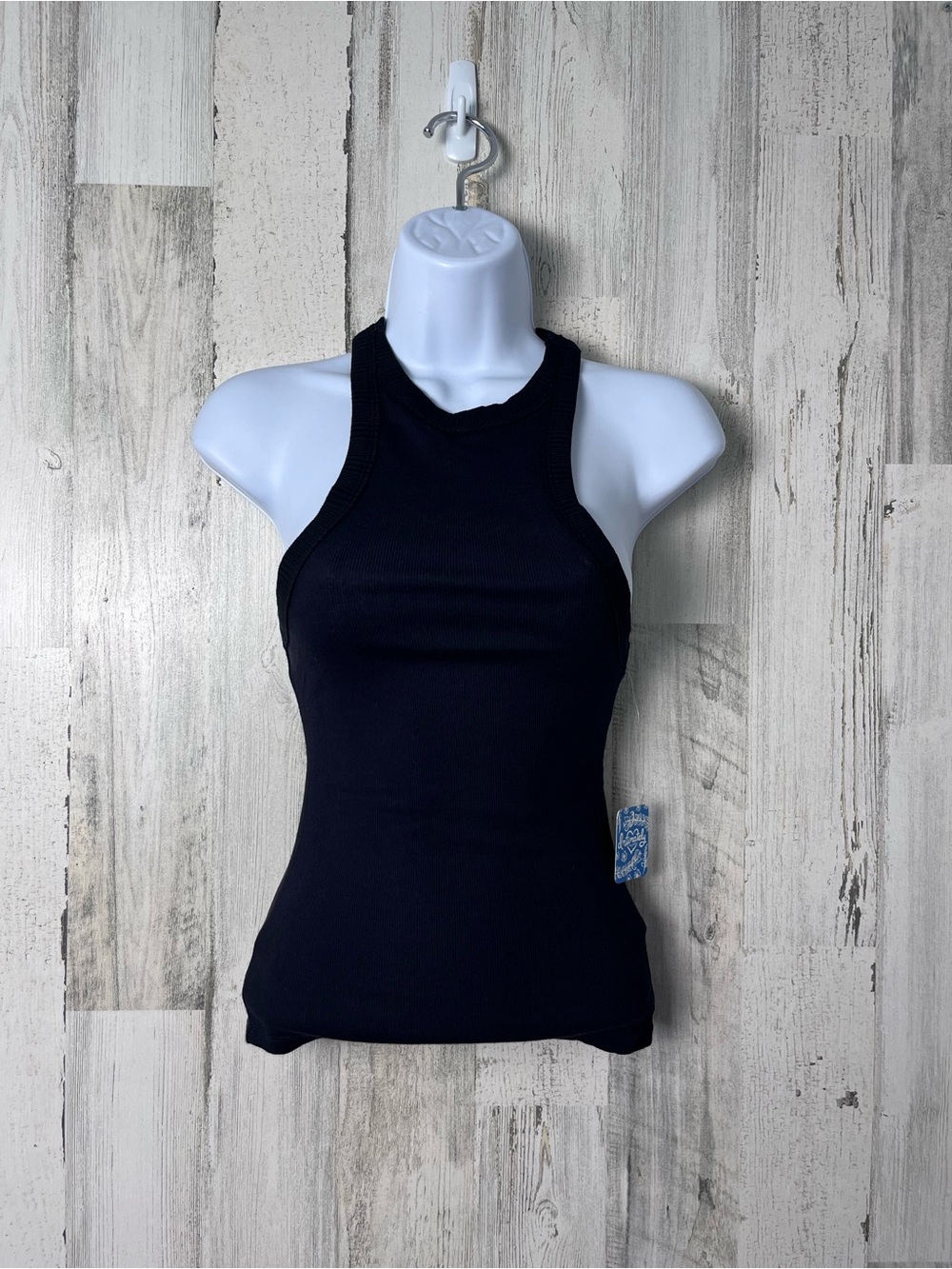 Free People Intimately Black Ribbed High-Neck Tank XS